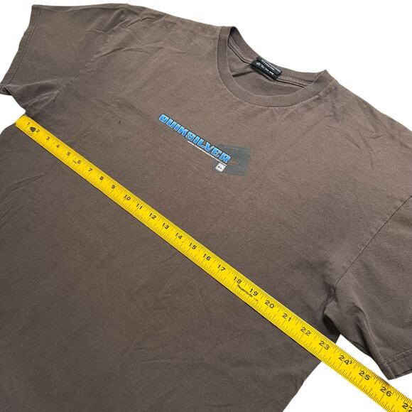 Y2K Quiksilver T Shirt Men XL short sleeve Brown Skate Surf Outdoors Baggy - Picture 5 of 12